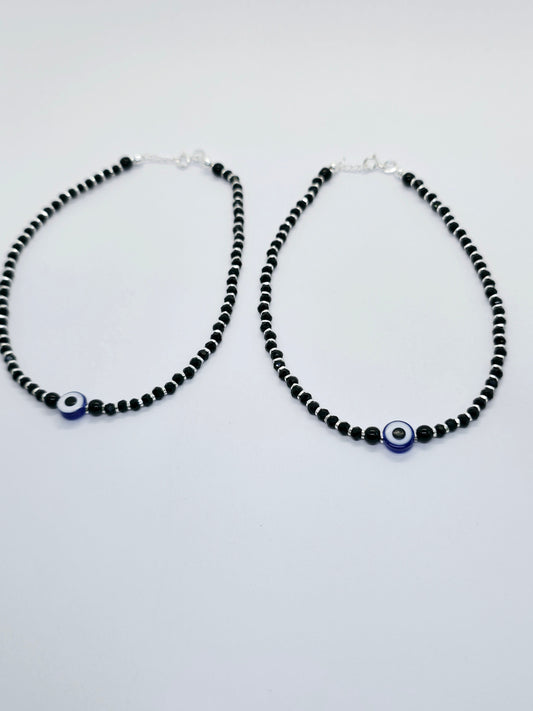 evil eye ankle bracelet in 925 Silver