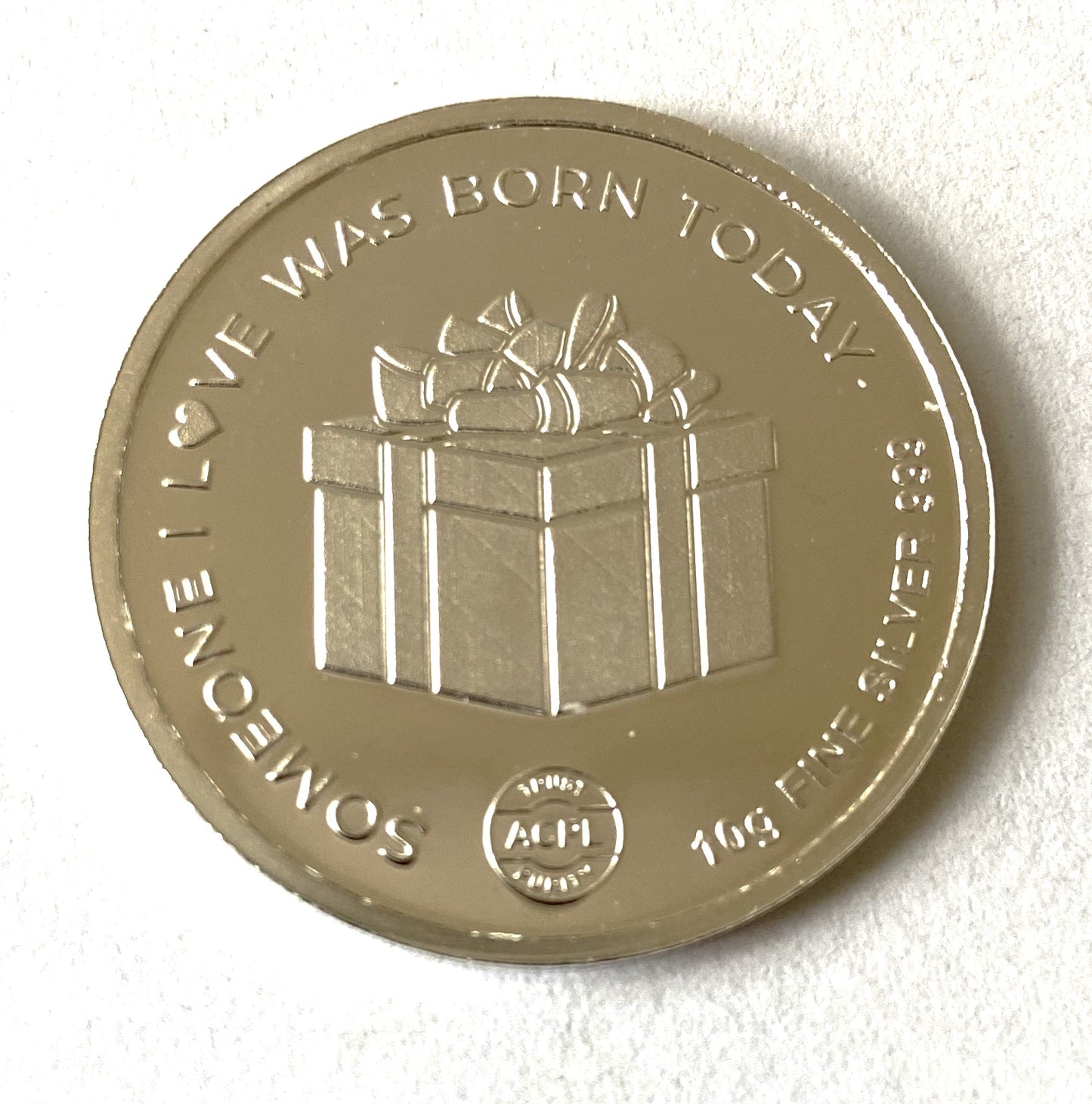 999 Silver Color Printed Happy Birthday Coin