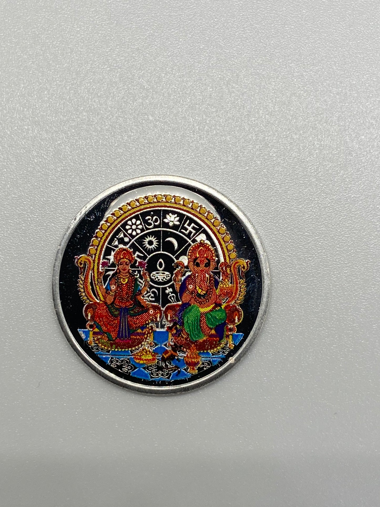 Ganesh Laxmi Printed 999 Silver Coin