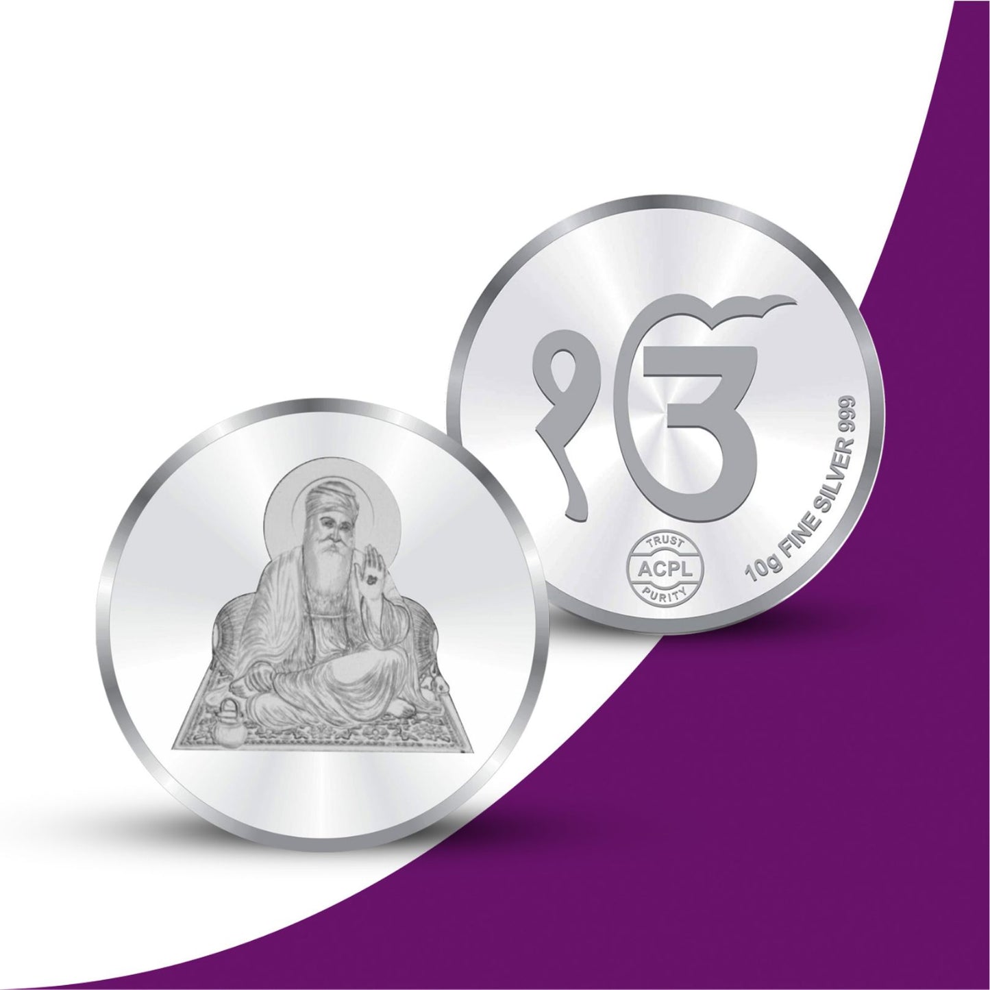 99.9% Fine Silver, Limited Edition Shree Guru Nanak Dev Ji Silver Coin, Intricate Design, Gift-Ready Presentation