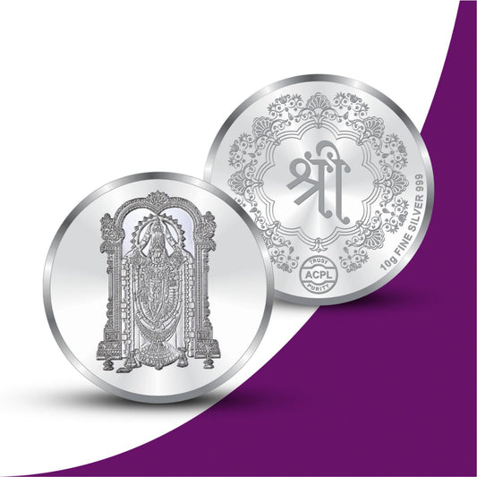 99.9% Fine Silver, Limited Edition Balaji Coin, Intricate Design, Gift-Ready Presentation